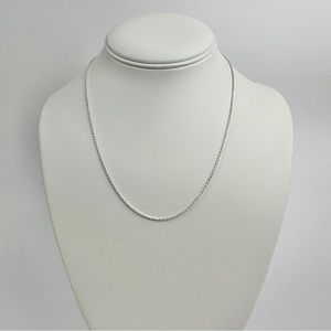 Silver Chain Solid Silver Rope Chain Necklace 1.5mm 18 Inches Stamped 925 Italy